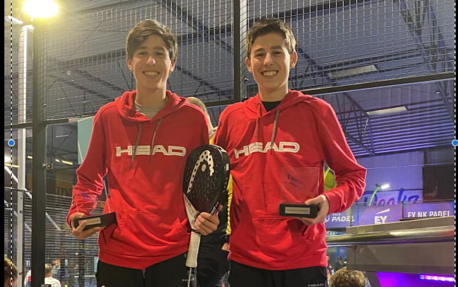 Kai en Mats Groen (4ha) Nederlands kampioen padel